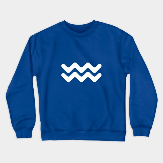 Aquarius Zodiac Symbol Crewneck Sweatshirt by eggparade